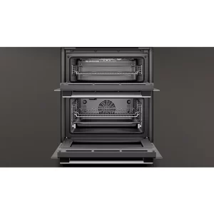 NEFF U1ACE2HN0B 59.4cm Built In Electric CircoTherm Double Oven - Black/Steel