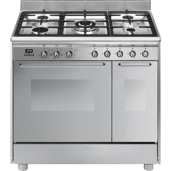 Smeg Cucina CC92MX9 90cm Dual Fuel Range Cooker - Stainless Steel