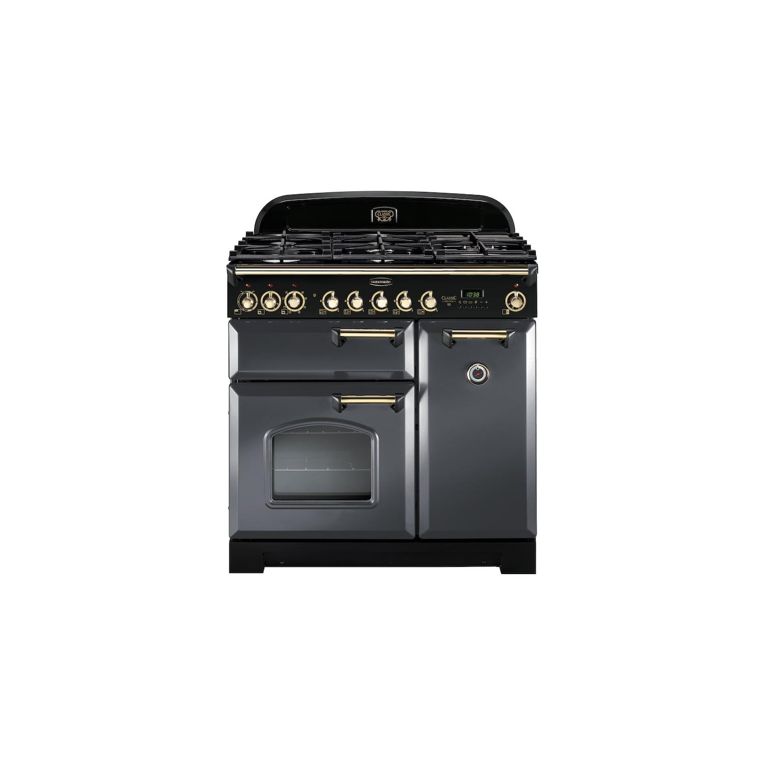 Rangemaster CDL100DFFSL/C Classic Deluxe Slate with Chrome Trim 100cm Dual Fuel Range Cooker