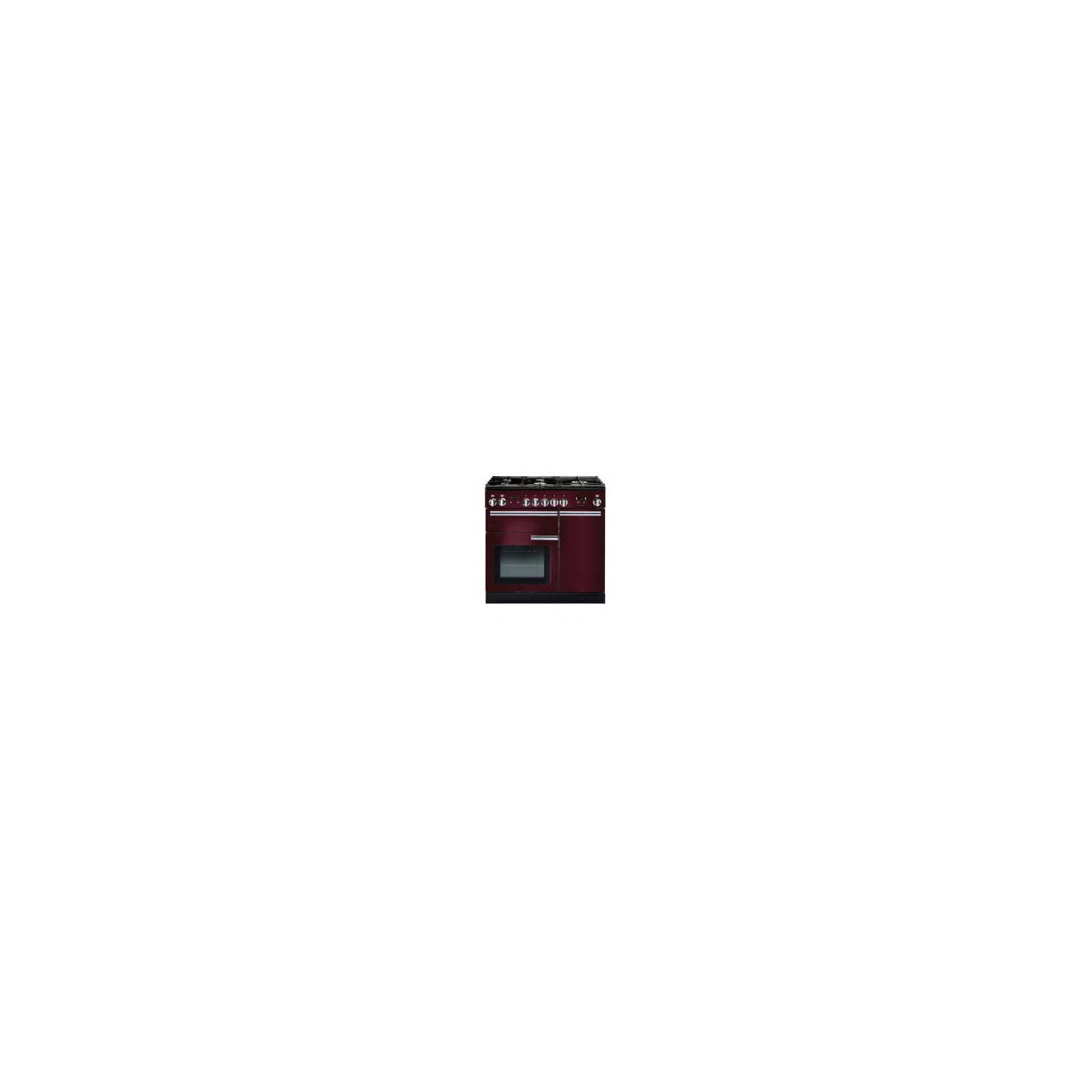 Rangemaster PROP90NGFCY/C Professional Plus Cranberry with Chrome Trim 90cm Gas Range Cooker