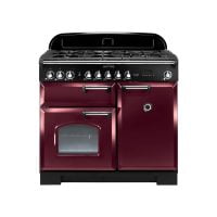 Rangemaster CDL100DFFCY/C Classic Deluxe Cranberry with Chrome Trim 100cm Dual Fuel Range Cooker