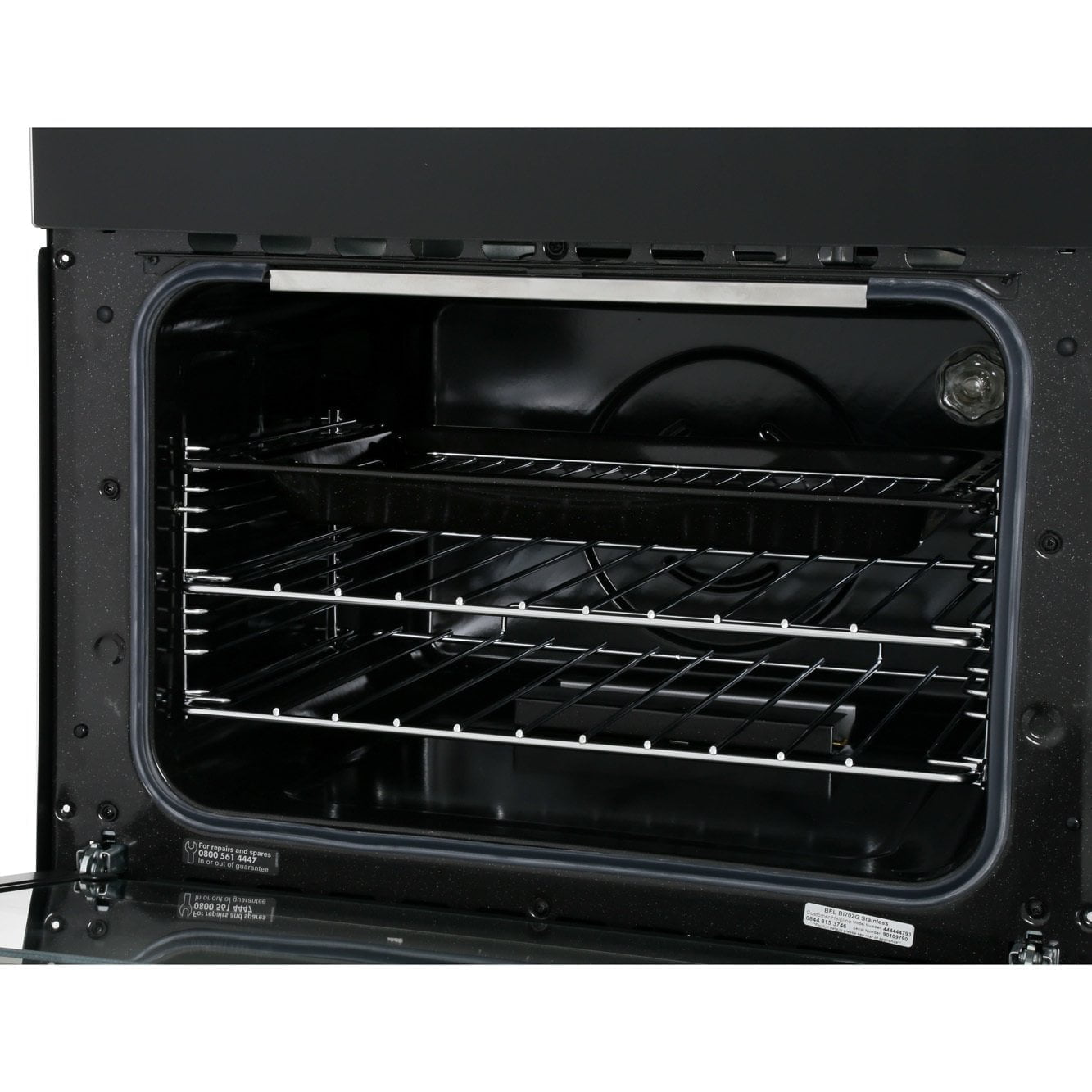 Belling BI702G Built Under Gas Double Oven with Full Width Electric Grill - Stainless Steel