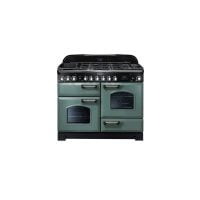 Rangemaster CDL110DFFMG/C Classic Deluxe Mineral Green with Chrome Trim 110cm Dual Fuel Range Cooker