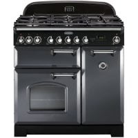 Rangemaster CDL90DFFSL/C Classic Deluxe Slate with Chrome Trim 90cm Dual Fuel Range Cooker