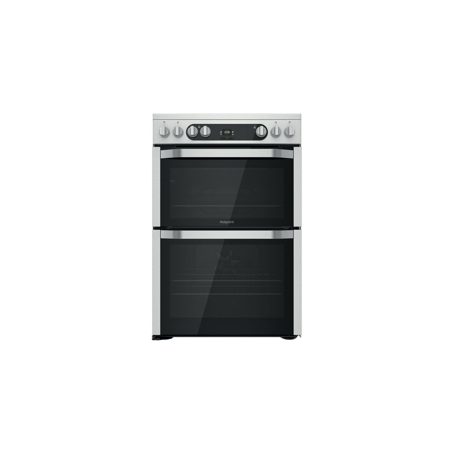 Hotpoint HDM67V9HCX/UK Ceramic Electric Cooker with Double Oven - Inox