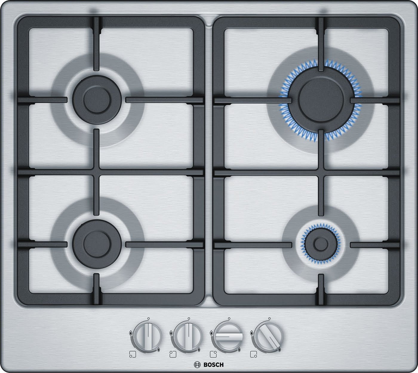 Bosch PGP6B5B90 58.2cm Gas Hob - Stainless Steel