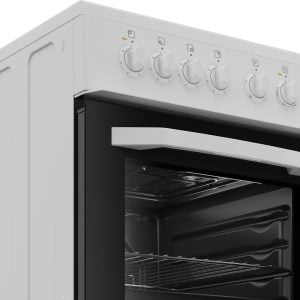 Zenith ZE503W 50cm Electric Single Oven with solid plate - hob White