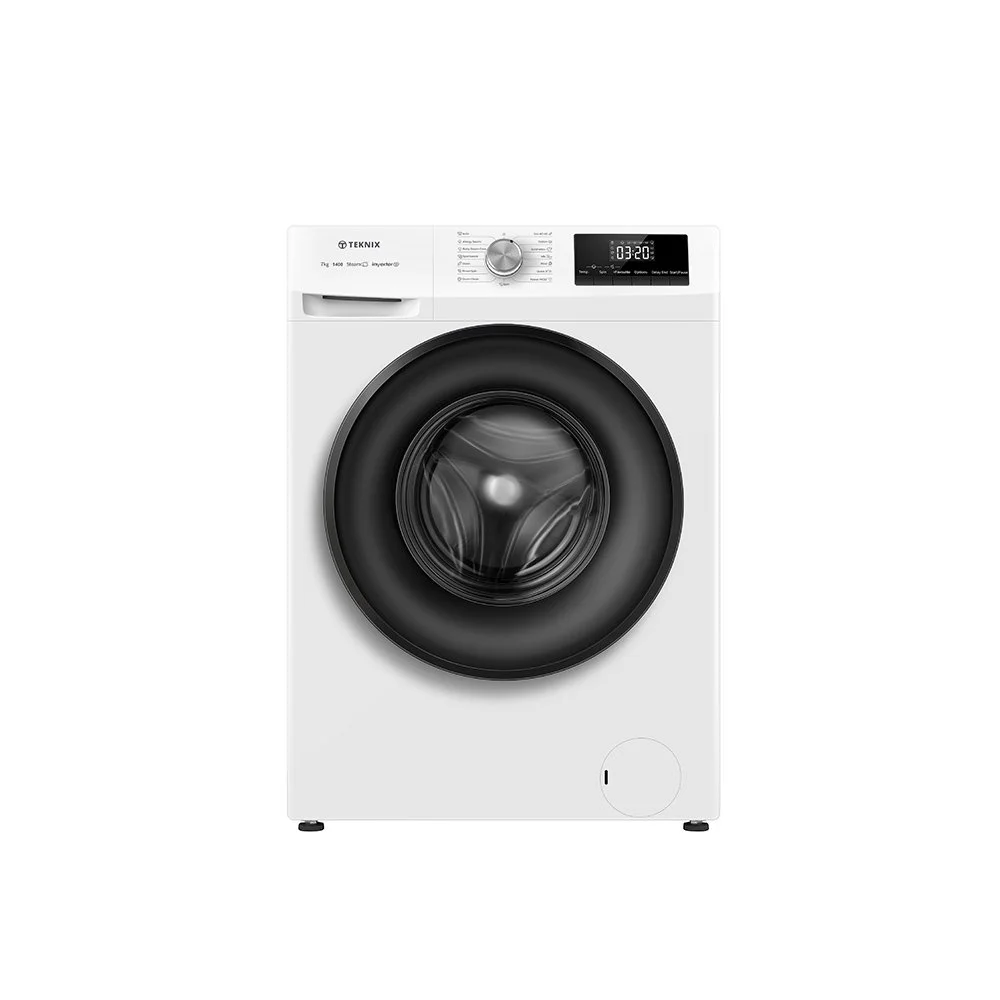 Teknix TK2W714HW, 7kg 1400spin Freestanding Washer, White (46.5cm Slim Depth)
