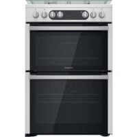 Hotpoint HDM67G9C2CX/U Dual Fuel Cooker with Double Oven, Silver, A Rated
