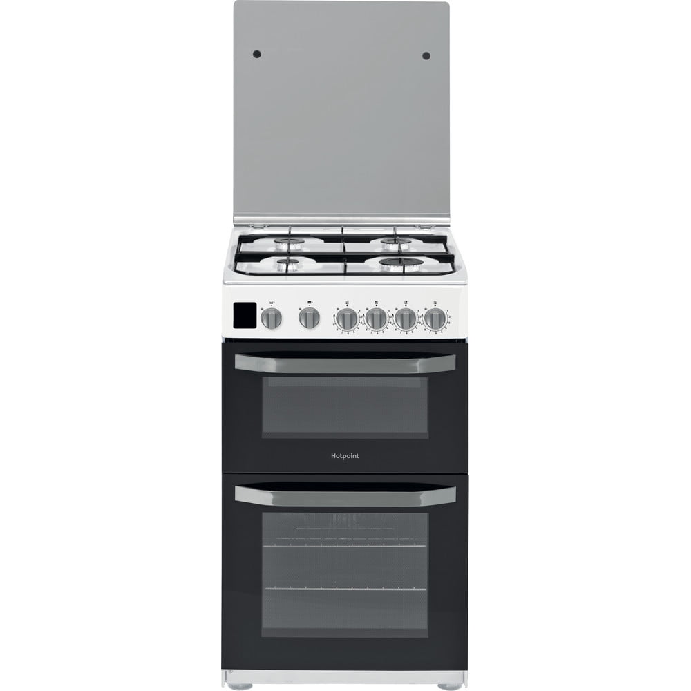 Hotpoint HD5G00CCW/UK Gas Double Oven with Separate Grill, White, A+ Rated