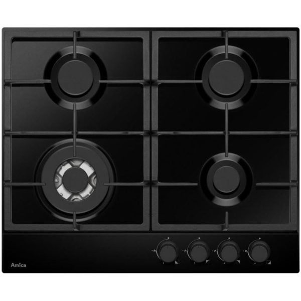 Amica AHG6200BL 4 Burner Gas Hob, Black