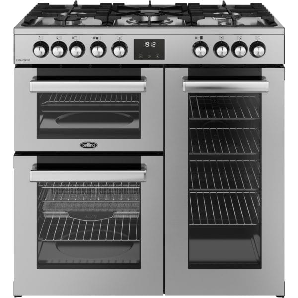 Belling RCA COOKCENTRE 90DF 90cm Dual Fuel Range Cooker, Stainless Steel, A Rated