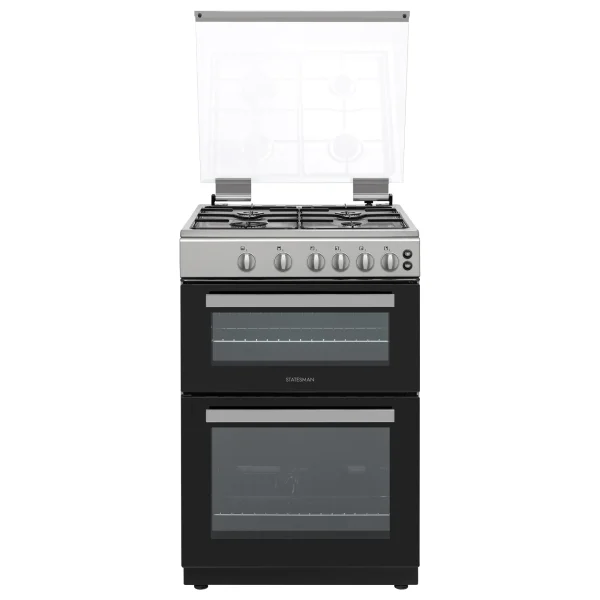 Statesman GDL60S2 60Cm Gas Double Oven Cooker - Silver