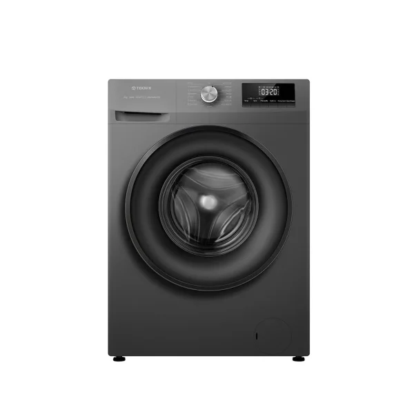 Teknix TK2W814HS, 8kg 1400spin Freestanding Washer, Titanium (49.7cm Slim  Depth)