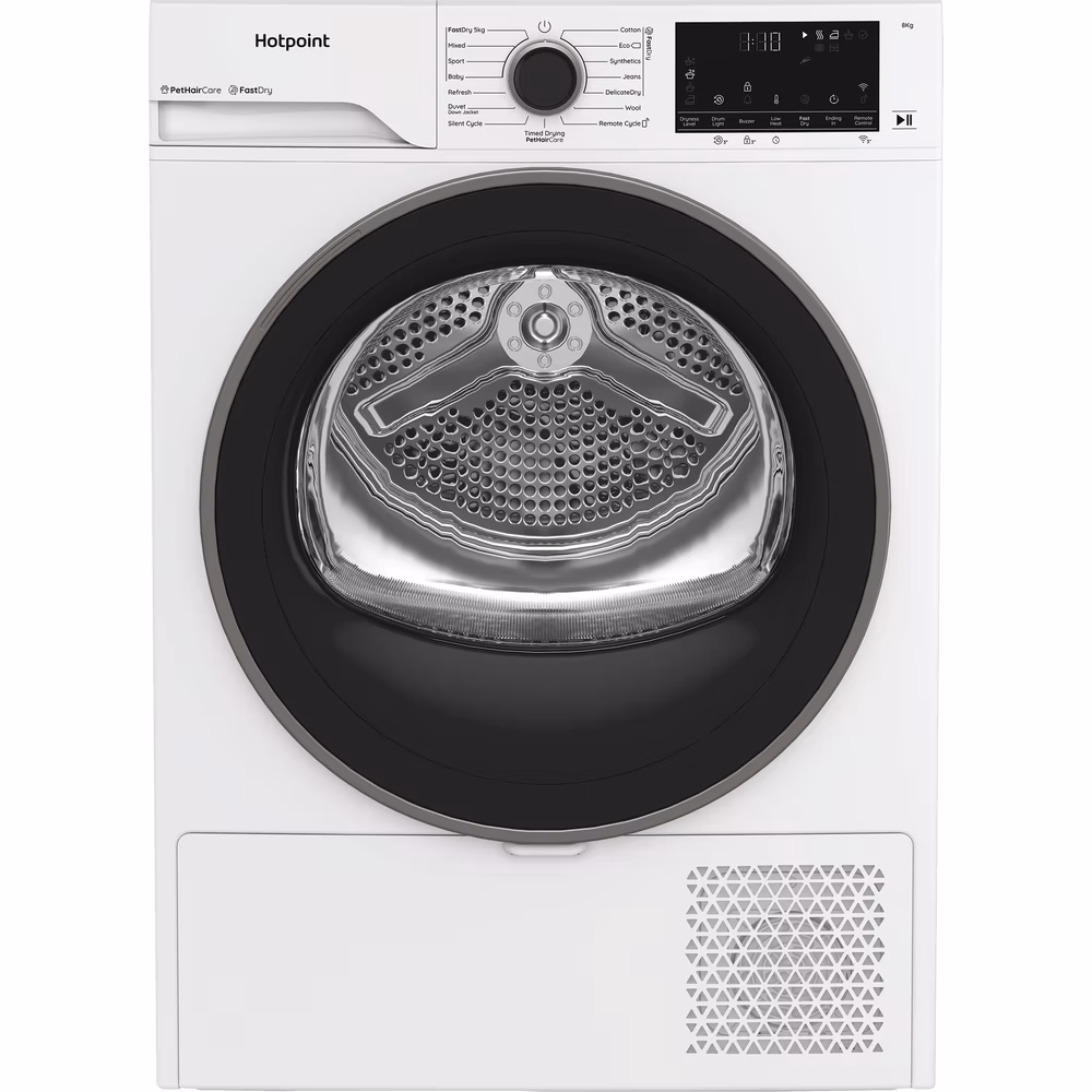 Hotpoint Fabric Care CHD84MWBSUK 8Kg Heat Pump Tumble Dryer – White – A+++ Rated